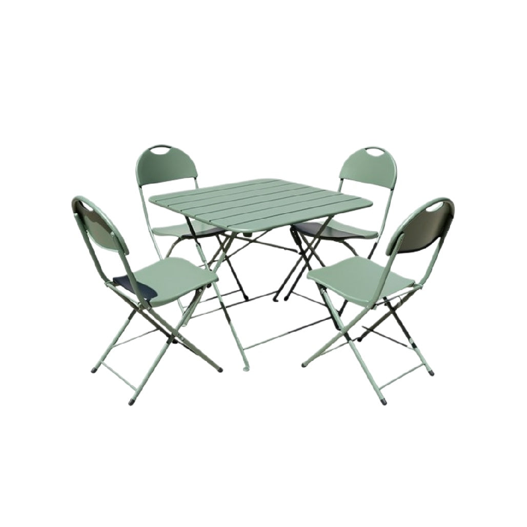 Opvouwbare tafel met vier stoelen