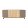 Moderne dressoir met houten afwerking en strakke lijnen